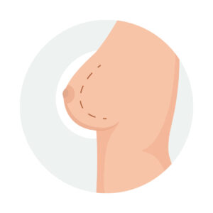Ilustración de pecho femenino redondo